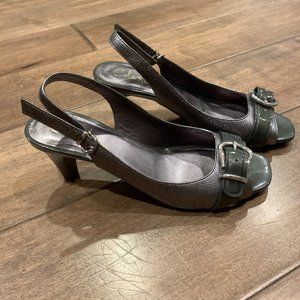 COLE HAAN 2.5" Heels Gray Slingback NIKE AIR Shoes